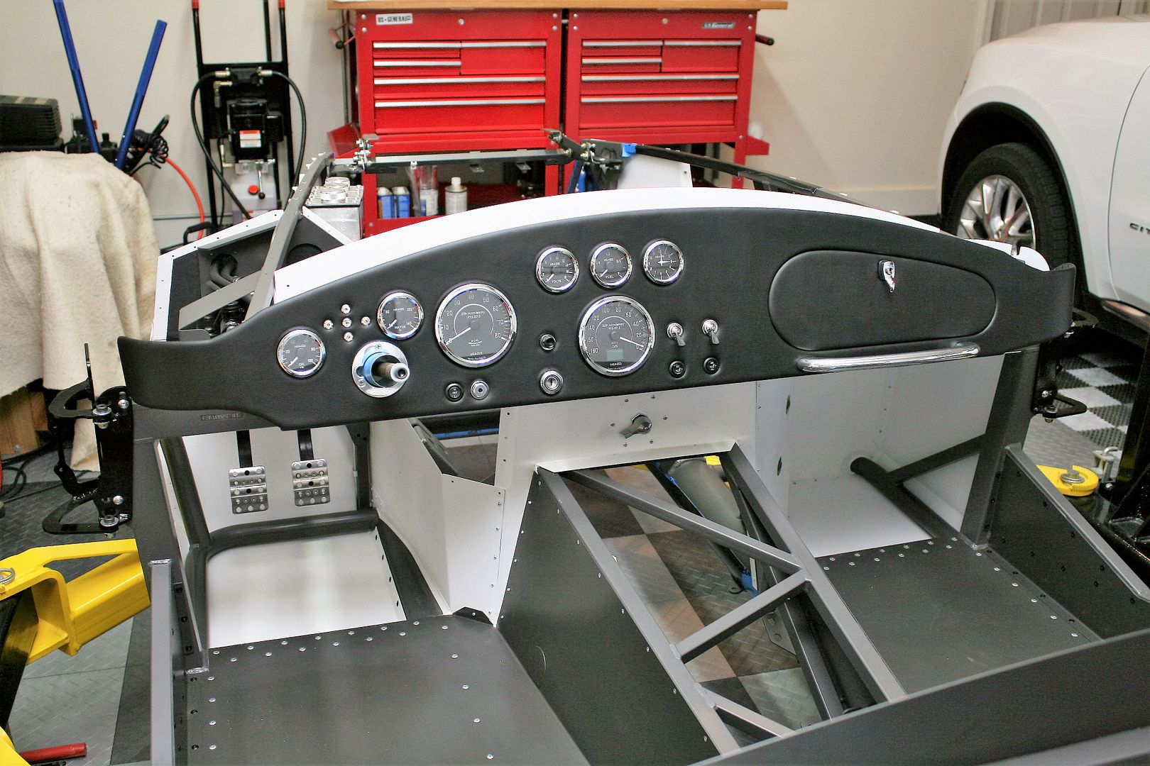 Preparing the carbon fiber dash Cobra Dreams